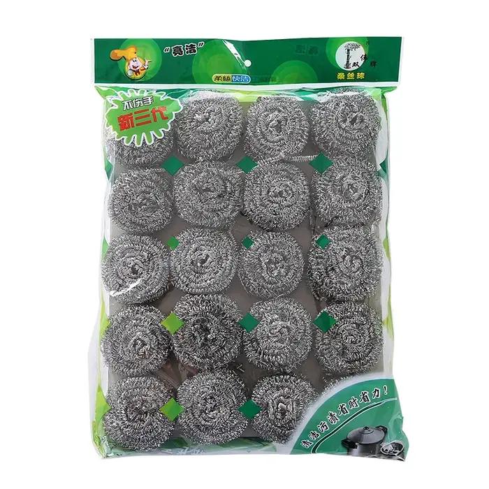 Boule d'acier en fil de Zinc élevé, 20 pièces, équipements de nettoyage de la vaisselle, tampons en