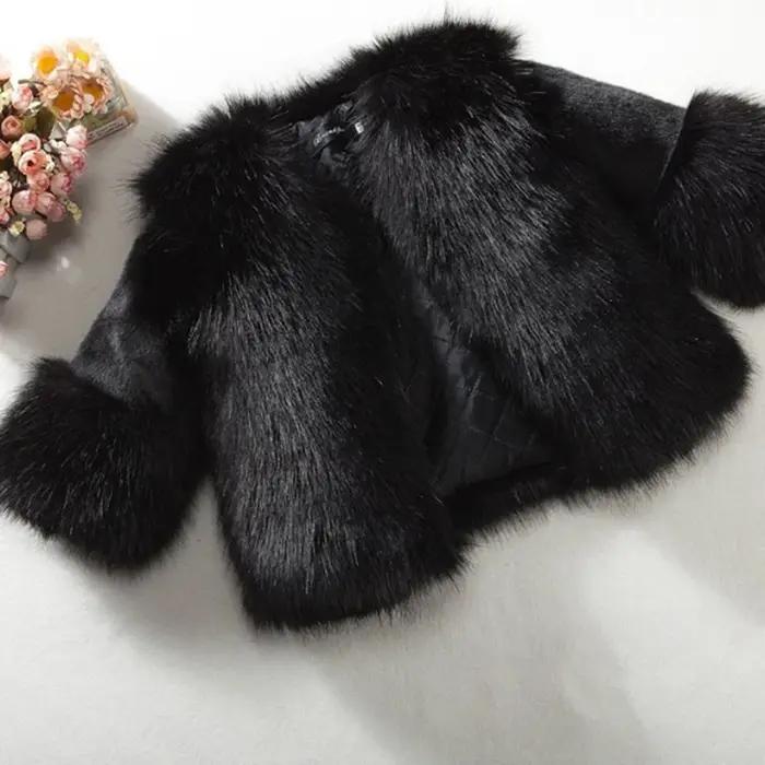 Filles fausse fourrure manteau hiver enfants
