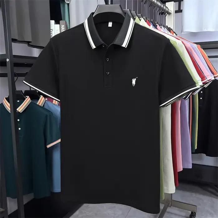 100% coton marque de luxe manches courtes polo shirt hommes nouveau classique pony broderie été T-sh