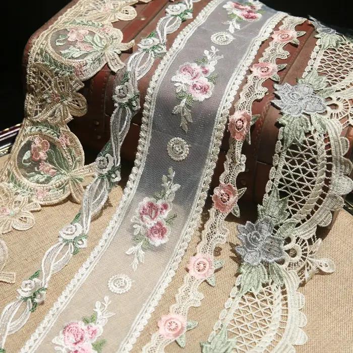 Ruban de dentelle fait à la main, garnitures en tissu, accessoires de couture, décoration de mariage