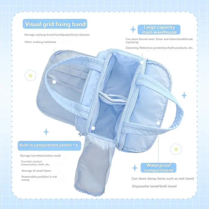 1PC Trousse de maquillage, sac de rangement pour salle de bain, sac de voyage portable à main