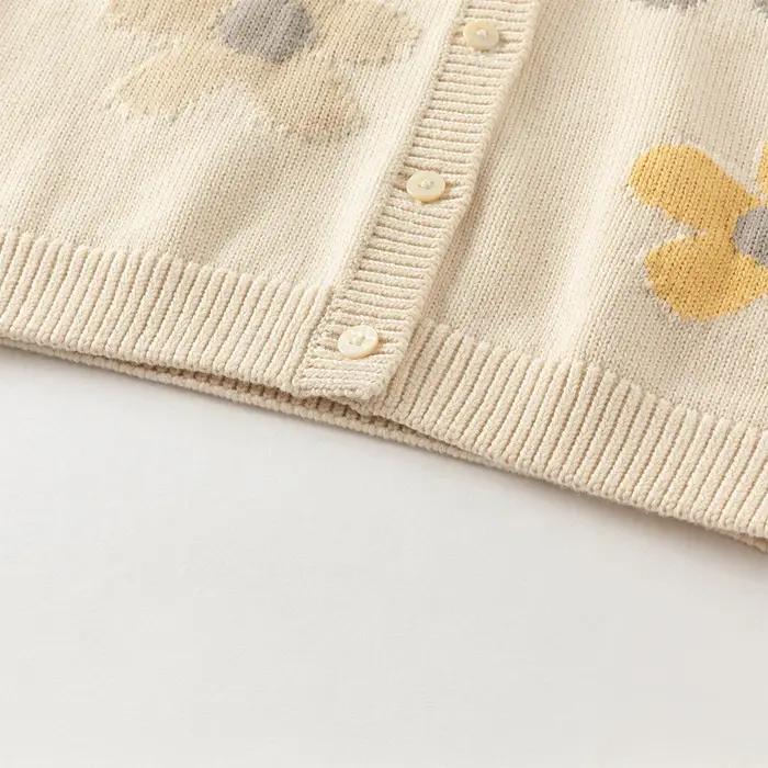 Dave Bella automne hiver filles bébé enfants doux mignon haut pull tricoté à fleurs pull mode décont