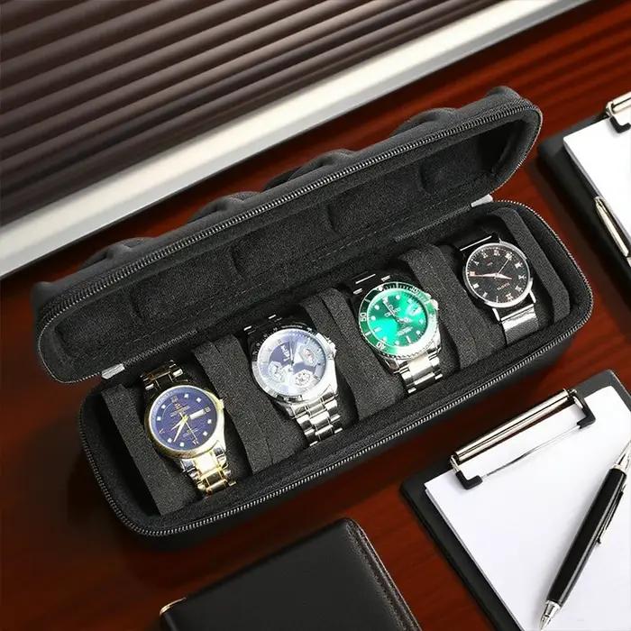 Boîte à montres portable 6/10 emplacements, étui de voyage étanche pour organiser et transporter les montres