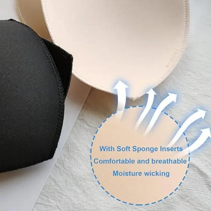 2/12 pièces coussinets de soutien-gorge éponge douce femmes Triangle soutien-gorge Pad sport Bikini