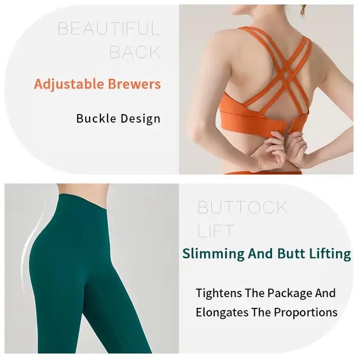 Ensemble yoga 2 pièces femme - Leggings et soutien-gorge sport pour Pilates, Fitness et entraînement