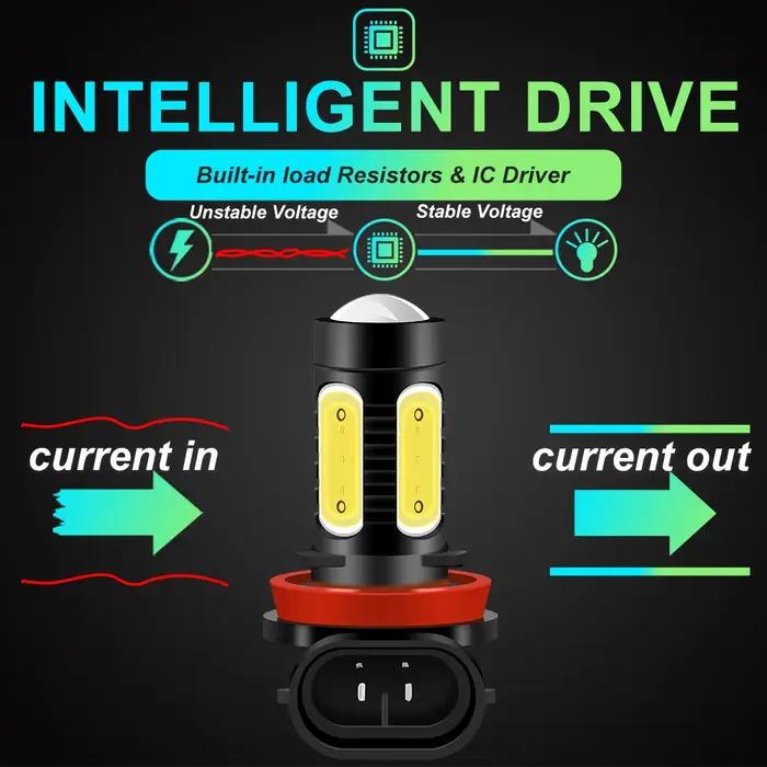 2 pièces H11 H8 H9 LED antibrouillard jaune blanc 9006/HB4 9005/HB3 H27 881 voiture Automobile ampou