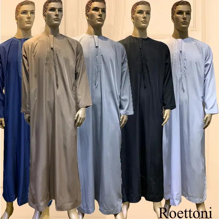 Manches longues Aman Abaya 1 pièce Jubba Thobe pour hommes caftan Pakistan musulman arabie saoudite