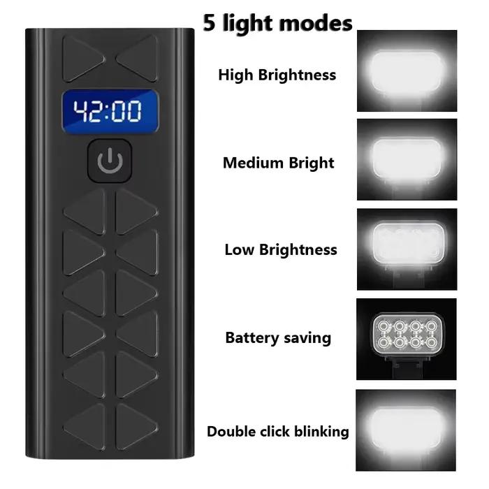 Lumière avant de vélo 5000Lumen, lampe de poche étanche 10000mAh, charge USB, lampe de vélo VTT, acc