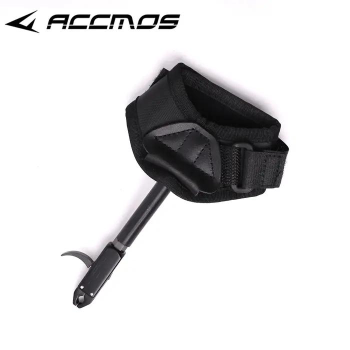 1 pièce Pince de tir à l'arc réglable avec sangle de poignet en cuir pour déclencheur de tir à l'arc