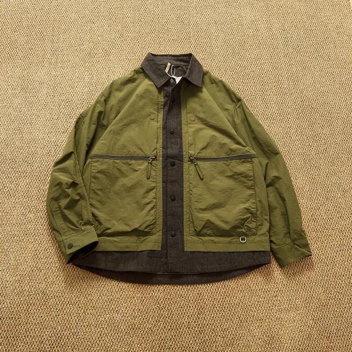 Veste à revers deux pièces pour hommes, nouveau manteau Cargo ample et décontracté, Vintage japonais