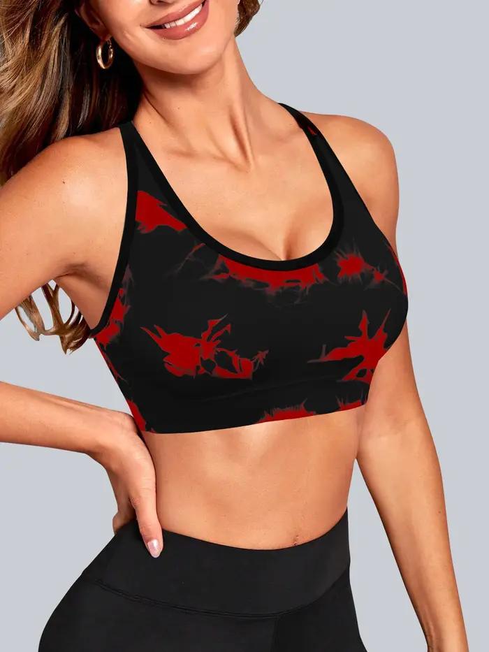 Soutien-gorge sans couture Tie-Dye avec bretelles réglables, bonnet une pièce, confortable et doux,