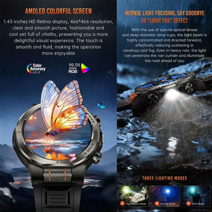 Montre de Sport Intelligente avec Surveillance de Santé et Plus de 100 Modes Activités Occasions Spéciales Exercices Physiques Entrainements Fitness