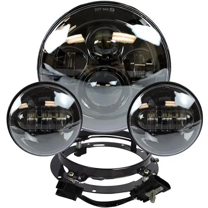 Pour Harley 7 "projecteur Led Moto phare + 4 1/2 antibrouillard feux de croisement pour Touring Elec