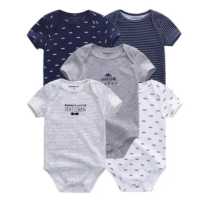 Kiddiezoom – body à manches courtes pour bébé garçon et fille, 5 pièces/lot, à la mode, avec dessin
