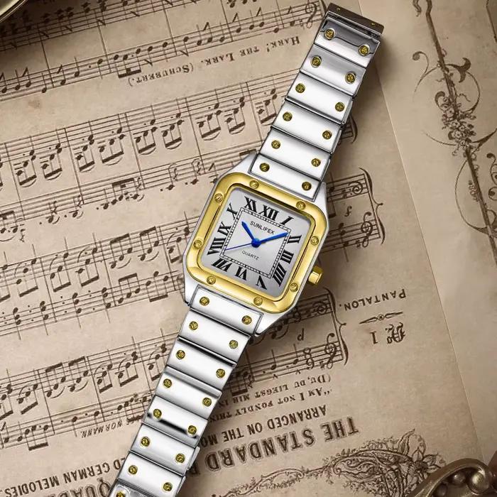 Carré femmes montres dames montre à Quartz femme montre-bracelet en acier inoxydable bracelet en bam