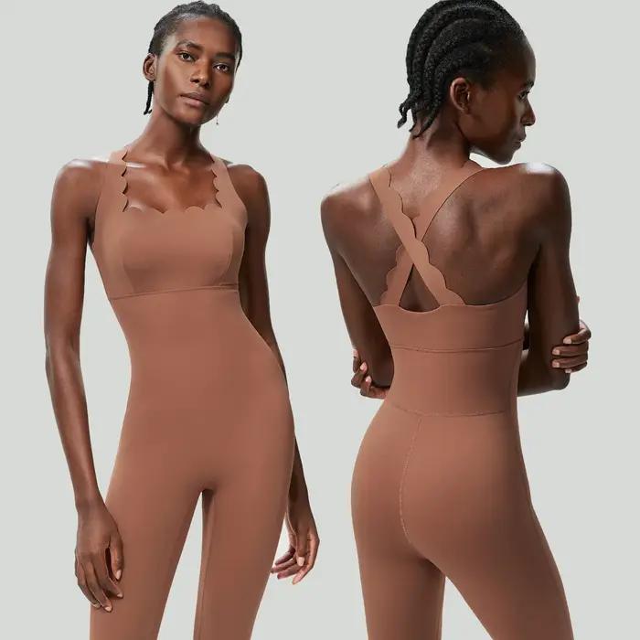 Combinaison de sport une pièce pour femme, extensible, douce, ajustée, respirante, super extensible,