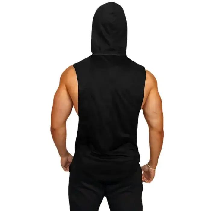 Vêtements de Sport à capuche homme débardeur été coton respirant Fitness musculation sans manches