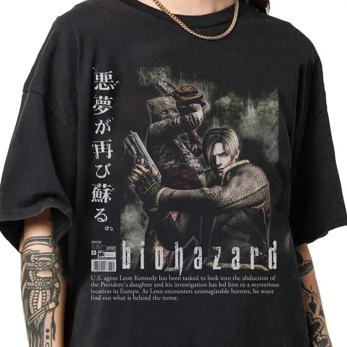 T-shirts Resident Evil de style pirate rétro des années 1990, T-shirts Leon Kennedy, T-shirts à thèm
