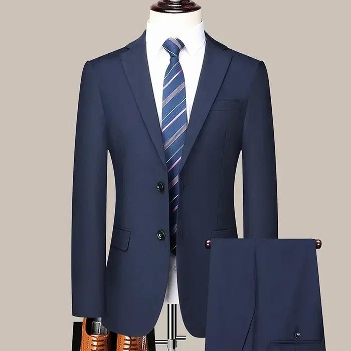 Nouveau style tendance pour homme : Costume de cérémonie et décontracté, couleur unie, coupe ajustée