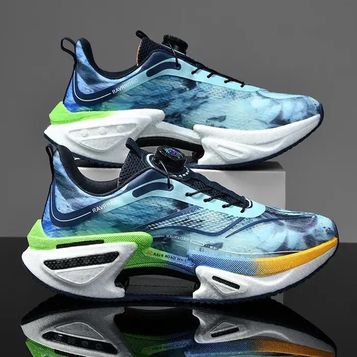 Chaussures de course élastiques pour homme chaussures de sport à plaque de carbone avec boucle rotative pour femme chaussures professionnelles amortissantes occasions spéciales endurance running