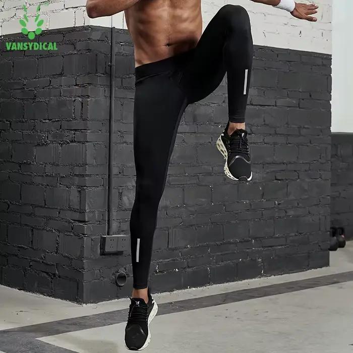Pantalon compression homme avec bandes réfléchissantes - Collant running et basket pour entraînement