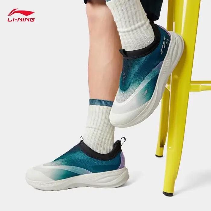 LI-NING SOFT GO 2 chaussures de marche pour hommes sans lacet doux talon épais confortable portable