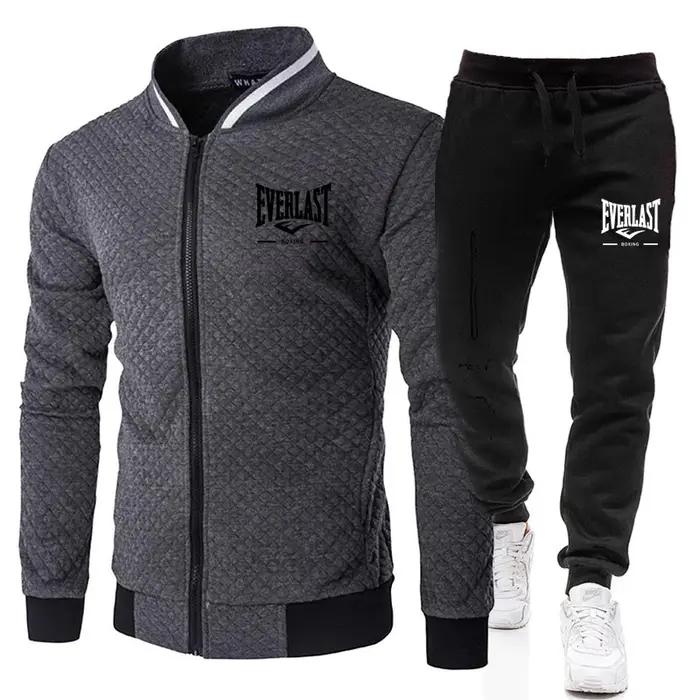 Ensemble de veste et pantalon EVERLAST BOXING pour homme, col montant, style streetwear, printemps-a