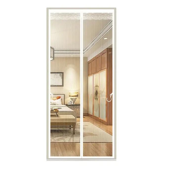 37 po. X 80 po. Porte Écran Magnétique Blanche avec Aimants RapDuty et Rideau en Maille de Diamant