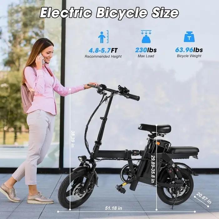 Vélo Électrique Pliable Adulte Moteur 500W Suspension 9 Points Freins Disque Autonomie 45km Pour Déplacements Quotidien Vacances