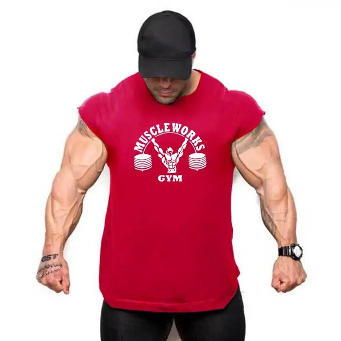 Nouvelle marque d'été gilet coton vêtements de sport hommes débardeurs sans manches t-shirt équipeme