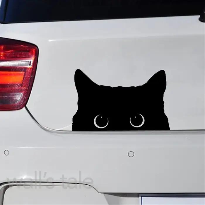 Autocollant en vinyle de chat de recherche, autocollants de fenêtre de pare-chocs de voiture, autoco