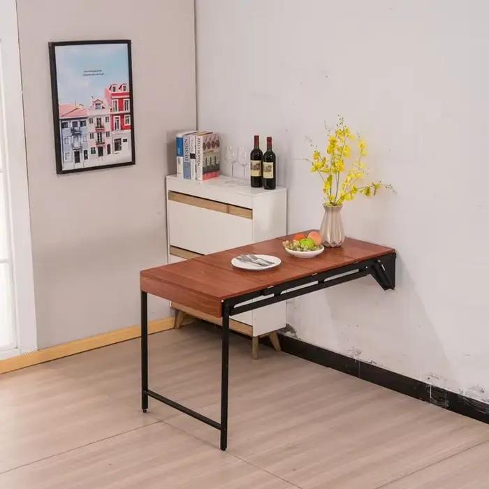 Table pliante murale, étagère de rangement flottante, goutte de cuir chevelu, table à manger, petit