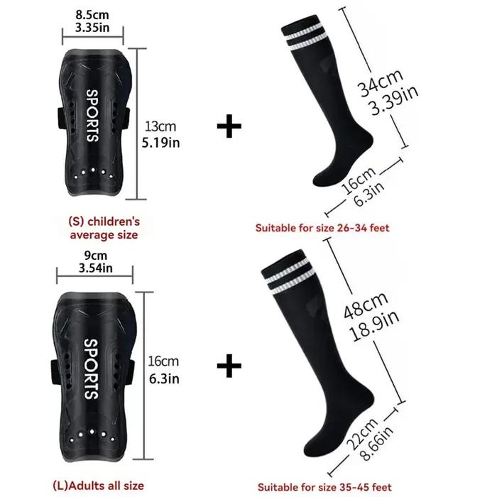 Protège-tibia football Loogdeel avec chaussettes genou anti-collision sport protection mollet