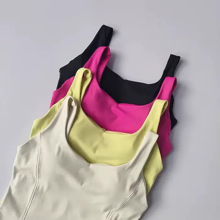 Soutien-gorge sport bustier tubulaire sans manches femme - Haut court streetwear sans couture 2024