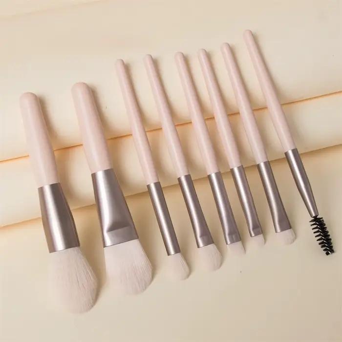 Ensemble de pinceaux de maquillage doux et moelleux, 8 pièces, pour fond de teint, Blush, poudre, fa