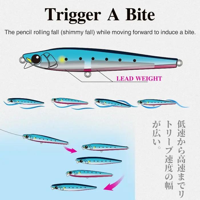 TSURINOYA leurre de pêche coulant 85S 105S crayon à lèvres courtes aérateur 85mm 20g 105mm 30g Max 9
