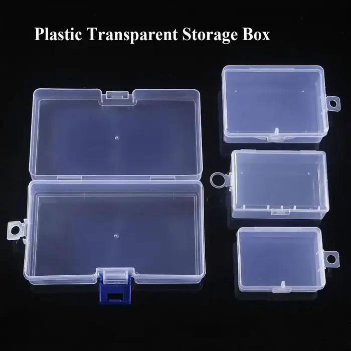 Boîte de rangement carrée en plastique transparent, conteneur pour bijoux, perles, outils de pêche,