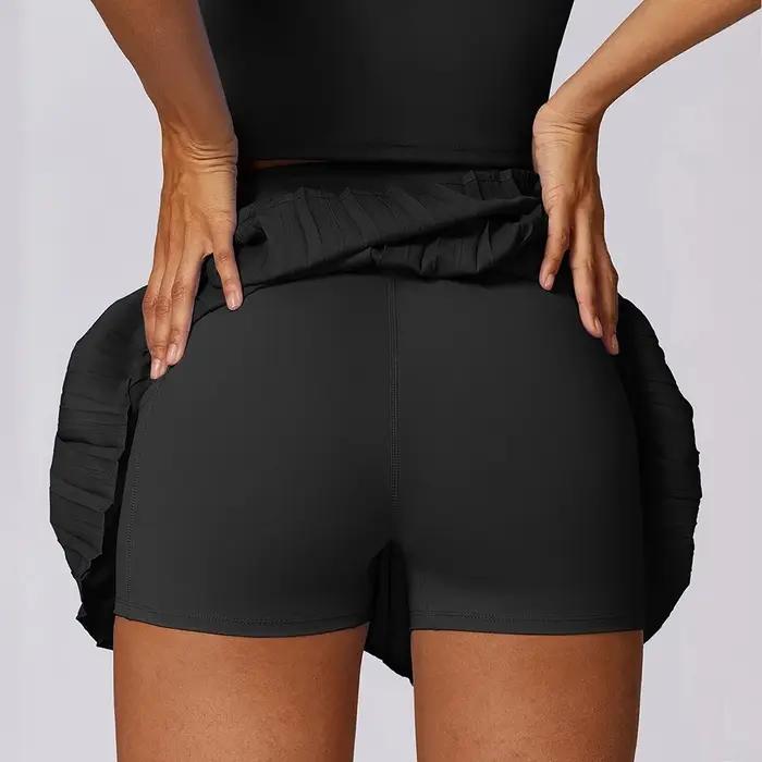 Cloud Hide-Jupes de sport plissées pour femmes, jupe de tennis, shorts de fitness, taille haute, jup