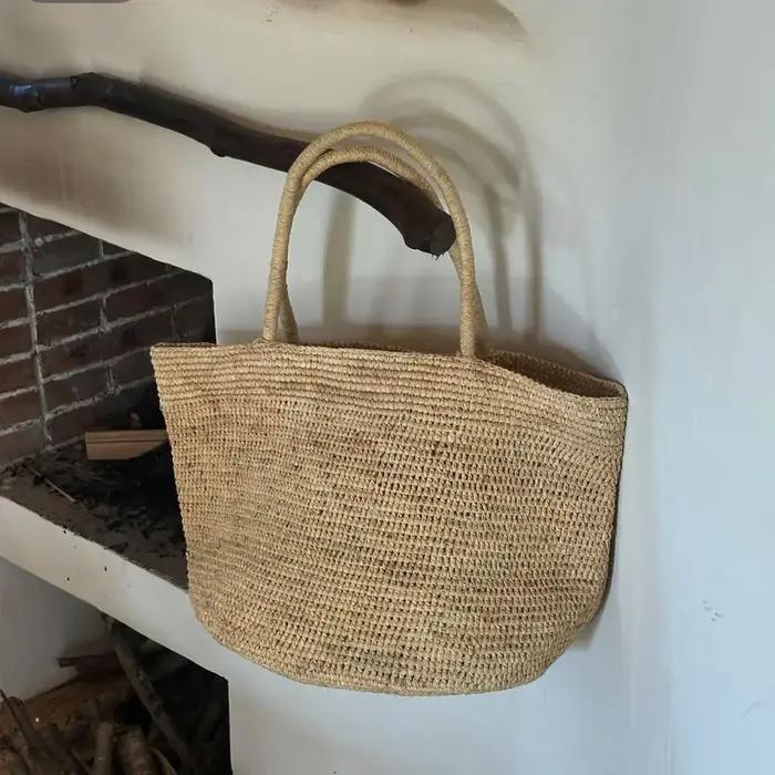 Nouveau sac à bandoulière en raphia grande capacité pour l'été, sac à main en herbe naturelle tressé