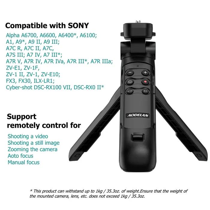 Trépied à poignée sans fil, télécommande Vlogging, YouTube TikTok pour Sony a6700 a7RV a7IV ZV-1 ZV-