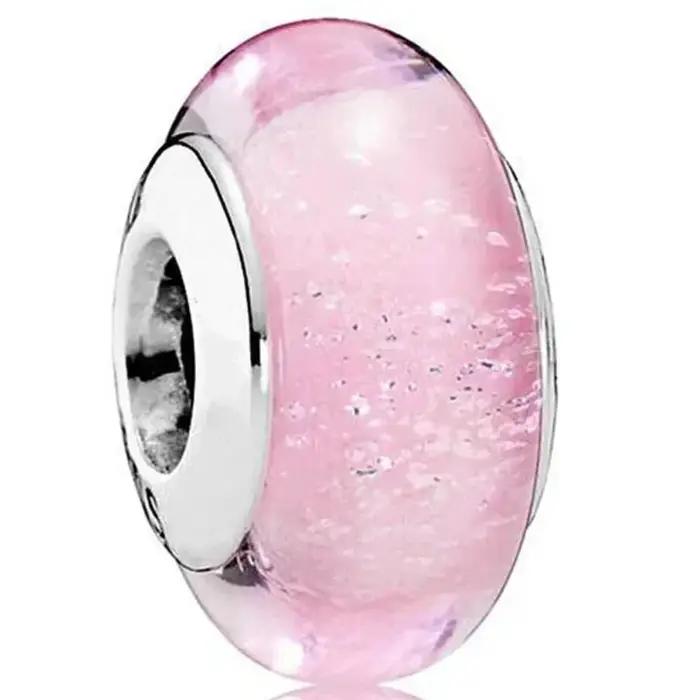 2025 classique 925 en argent Sterling couleur fleur feuille cosmique arc-en-ciel Murano verre breloq