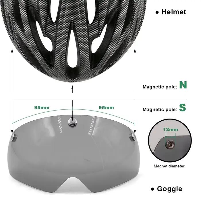 Casque de vélo avec lunettes intégrées visière anti-UV lentilles transparentes gris jaune argent pour route et VTT occasions spéciales