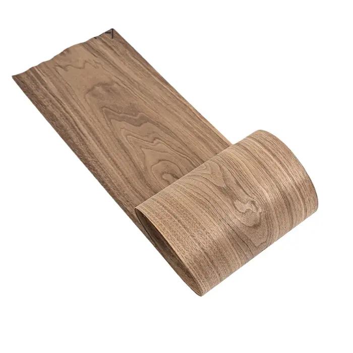 Panneau décoratif en placage de bois de noyer noir naturel, Design en bois véritable pour meubles d'