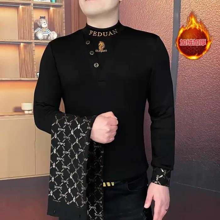 Sweat-shirt épais en velours pour hommes, tendance, écharpe détachable, pull chaud, décontracté, Bus