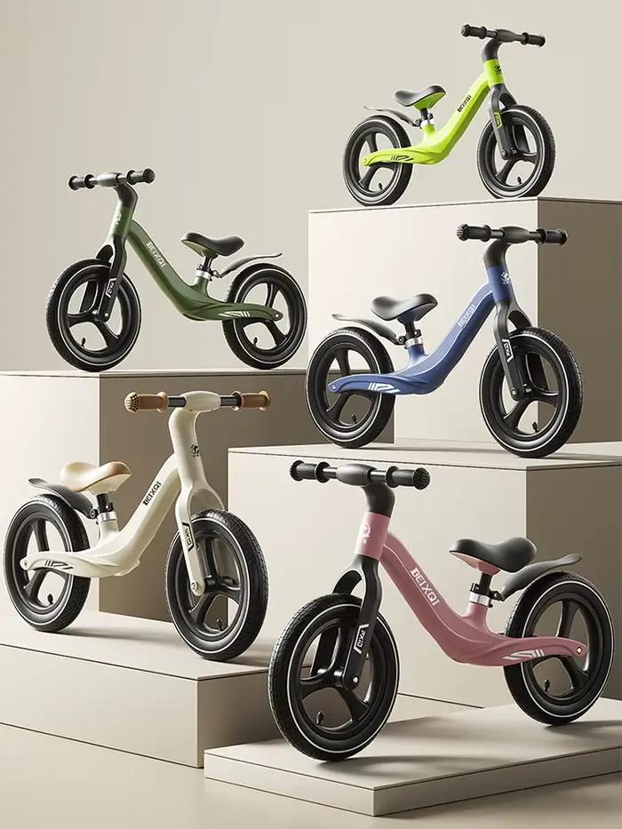 Vélo d'équilibre sans pédales pour enfants 1 à 8 ans cadre nylon fibre de verre pneus gonflables sièges confortables poignées antidérapantes silicone