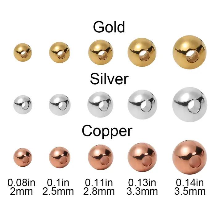 Perles fendues en tungstène pour la pêche, 25 pièces de 2/2, 5/2, 8/3, 5mm, or, argent, cuivre, maté