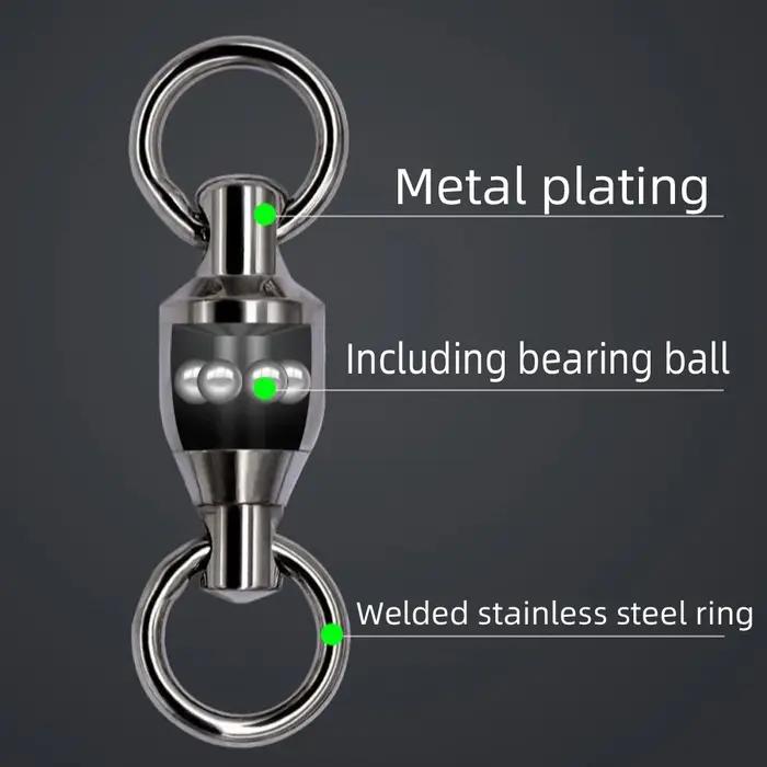 Chrdyuju-Émerillons de pêche à roulement en acier inoxydable, connecteur de baril, accessoires de pê