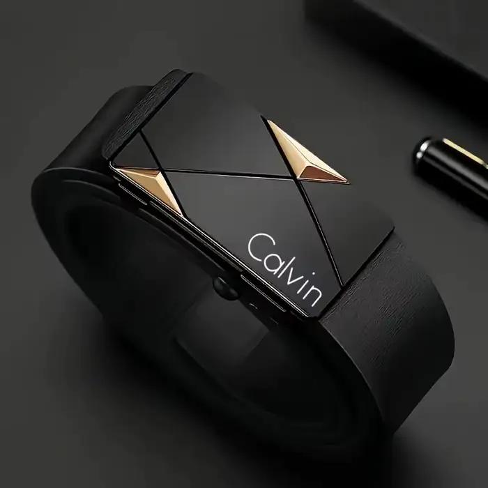 Ceinture élégante en cuir PU pour hommes – Ceintures à la mode pour la vie quotidienne, les loisirs,