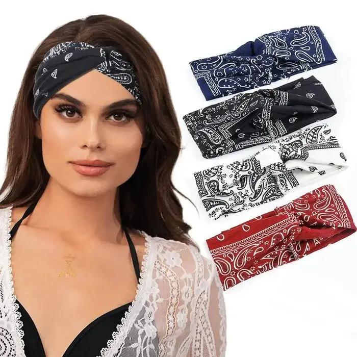 Bandeau extensible large noué pour femmes - Accessoire cheveux Yoga course sport confortable et tendance