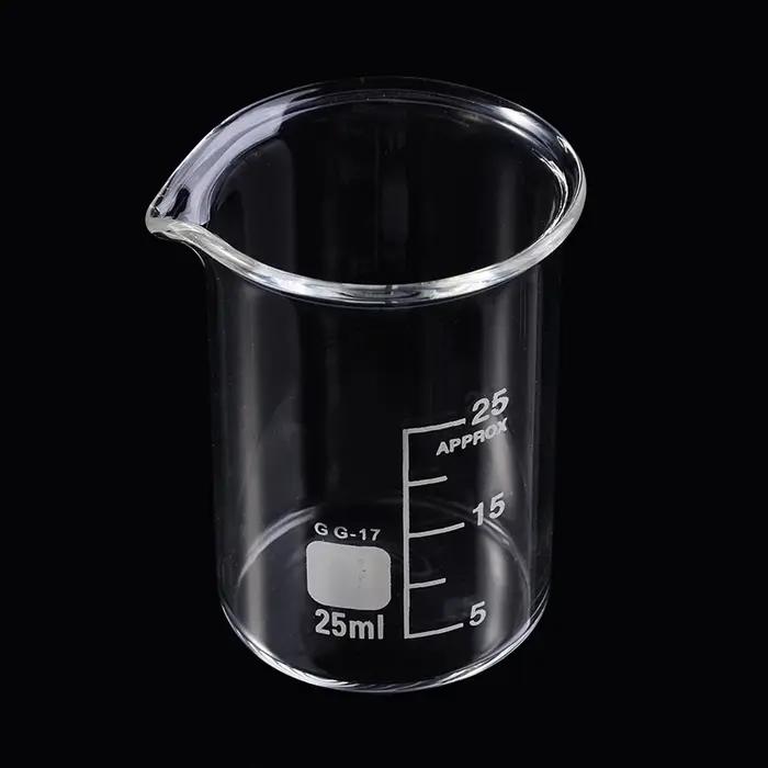 5 pièces/ensemble 5/10/25/50/100ml bécher en verre laboratoire tasse à mesurer verrerie pour école é